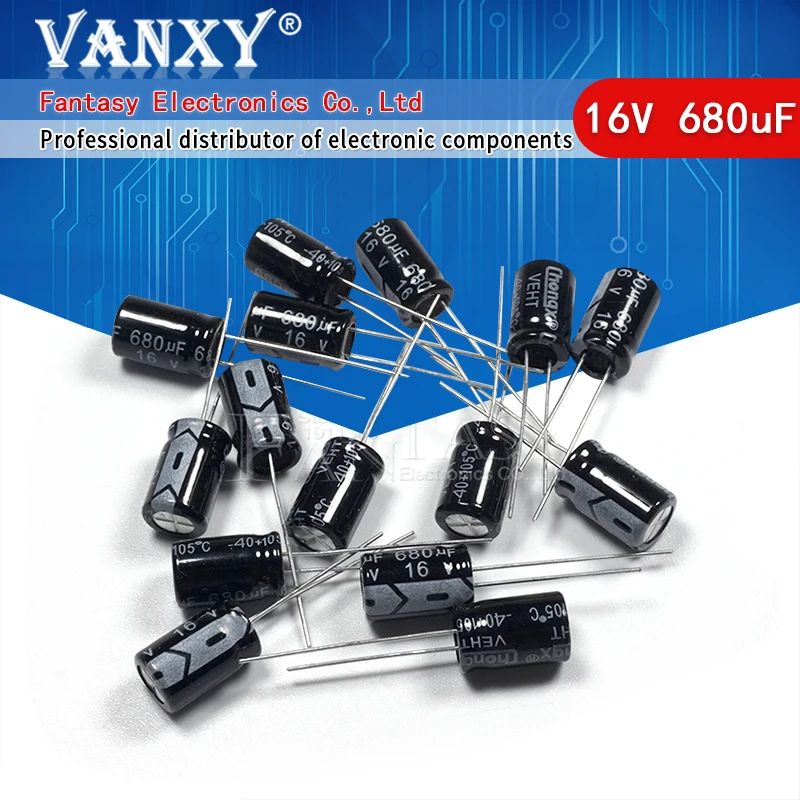 50 шт Высокое качество 16V680UF 8*12 мм 680 мкФ 16V электролитический конденсатор с