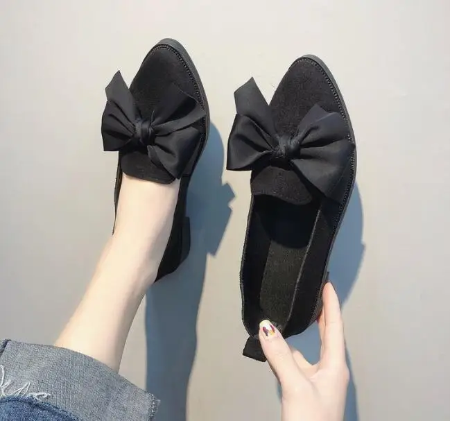 Туфли лодочки женские из флока заостренный носок квадратный каблук однотонные