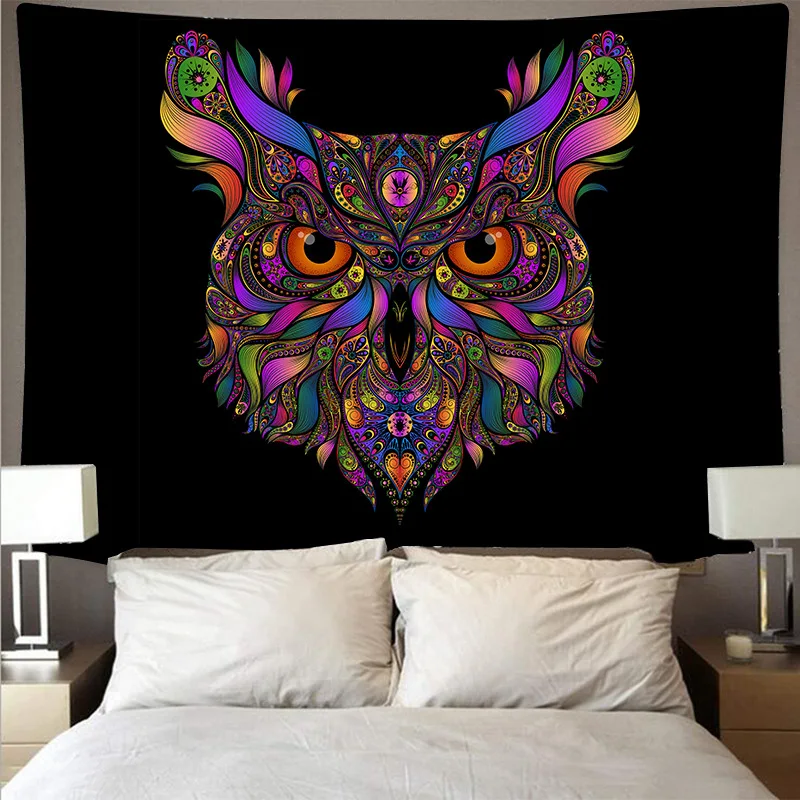 

black tapestry elephant indian wall hanging carpet decoratie lion wall fabric hanging decoration