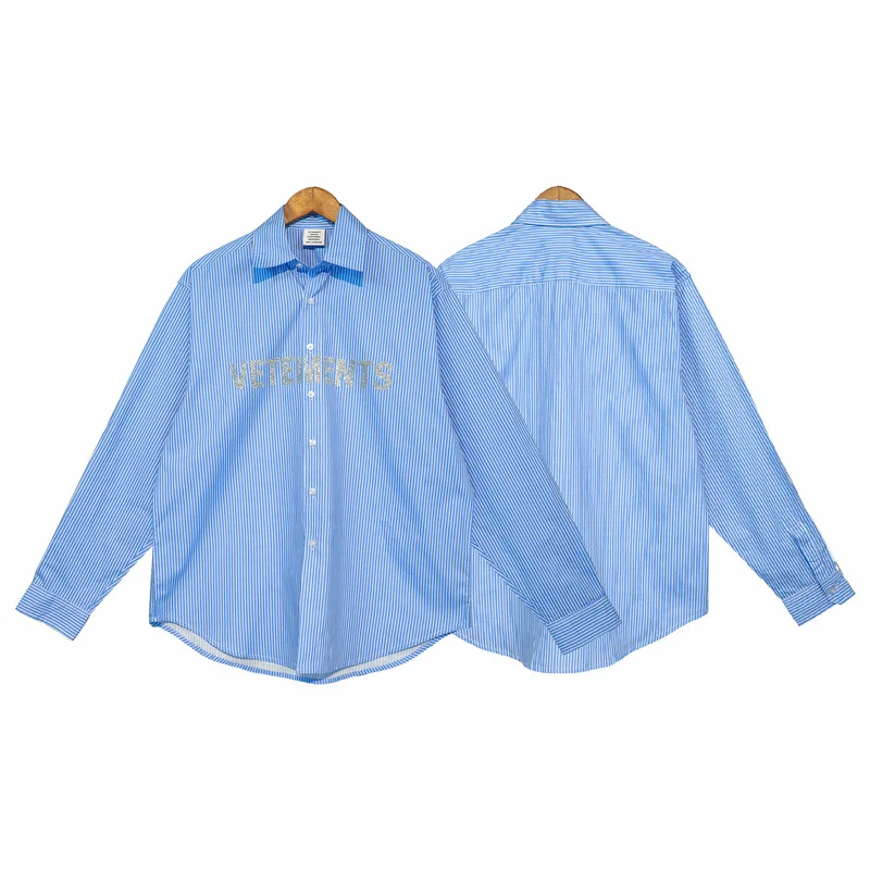 

22SS Bronzing Printing Letter Vetements T Shirt Long Sleeves Men Women EU Size 100% Cotton Vetements Top Tees Fashion Viking