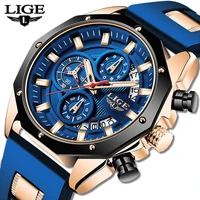 watch men lige fashion mens watches top brand luxury quartz gold clock male sports silicone waterproof watch relogio masculino