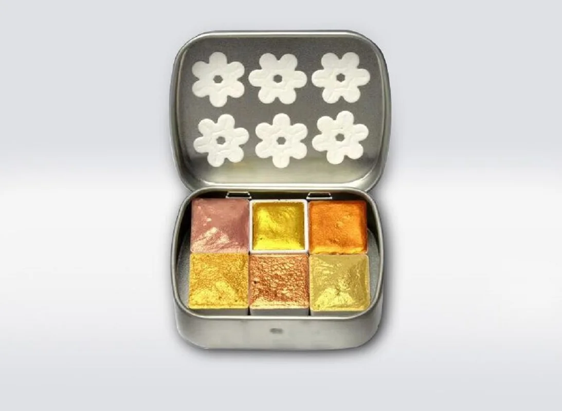 

Handmade watercolor suit, pure gold watercolor suit, palette, nail decoration products.