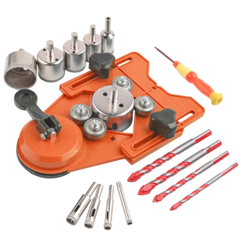 

11 Pcs/16 Pcs Marble Glass Drill Bits Kit Drill Guide Locator Hole Saw Cutter