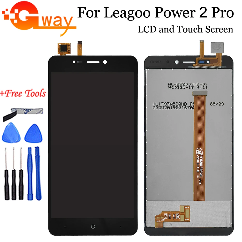 5 2 for leagoo power 2 pro lcd display touch screen digitizer assembly for power 2pro lcd phone spair parts tools free global shipping