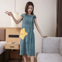 Mintiml Coral Fleece Wearable Bath Towel towel dress set bathroom Robes Bath Wearable Womens Lady Fast Drying Magical Nightwear