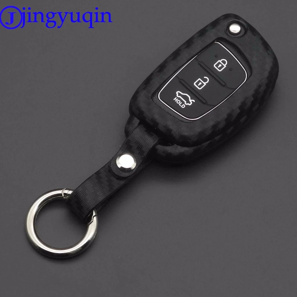 Jingyuqin карбоновый силиконовый пульт дистанционного управления флип брелок