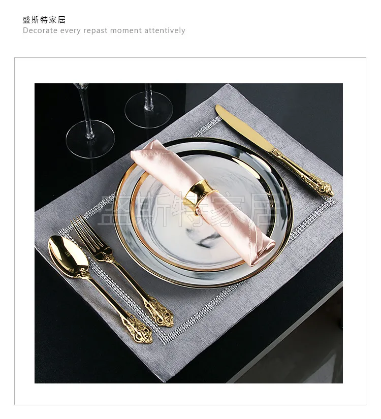 

Luxury Serving Plate Sets Ceramic Pasta Dinner Sushi Dessert Breakfast Fruit Plate Sets Wedding Vajilla Kitchen Supplies DG50PZ
