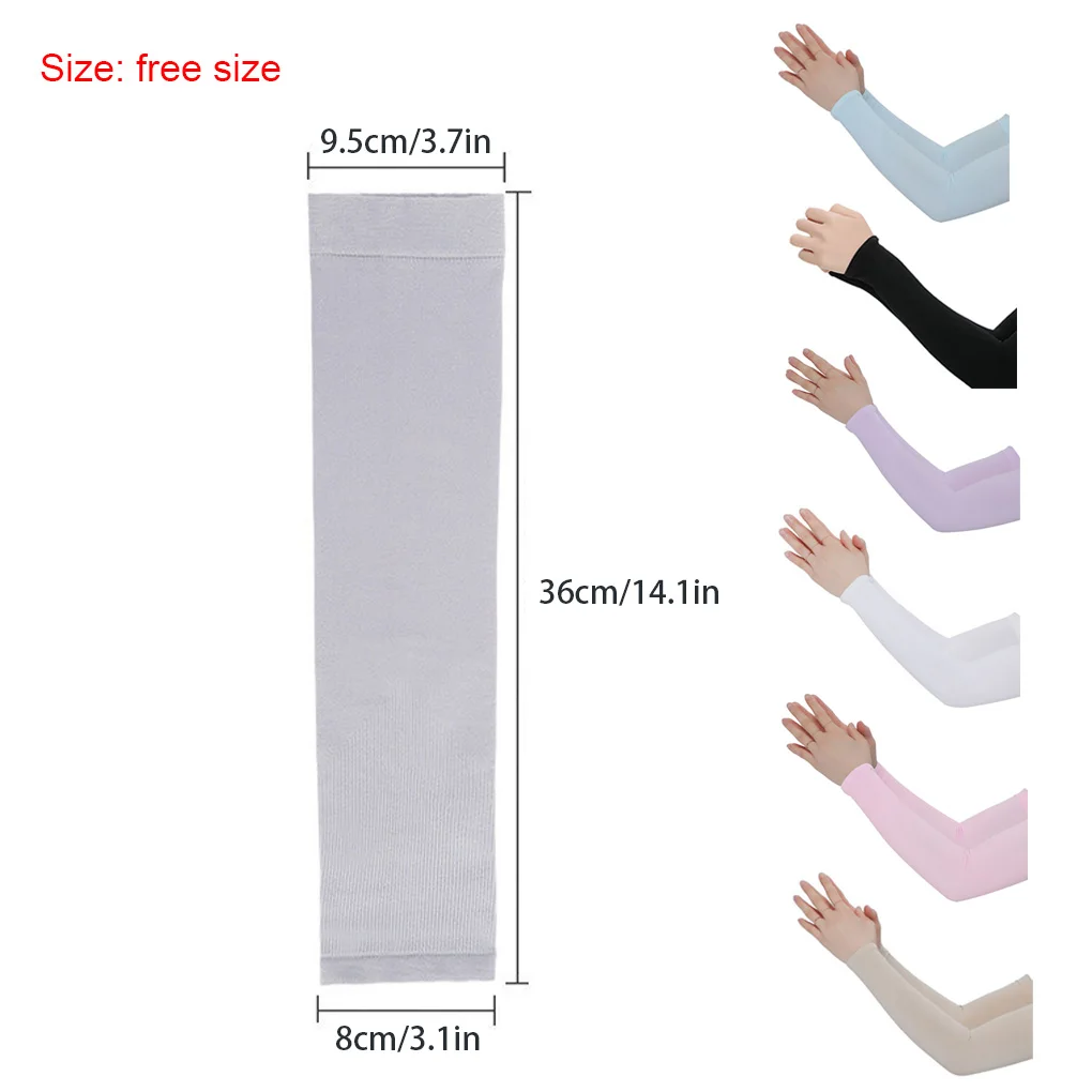 

Summer Sun Protection Sleeves Ice Silk Arm Sleeve Sun Protection Anti-Slip Arm Cover Cooling Cycling Driving Sports Protector