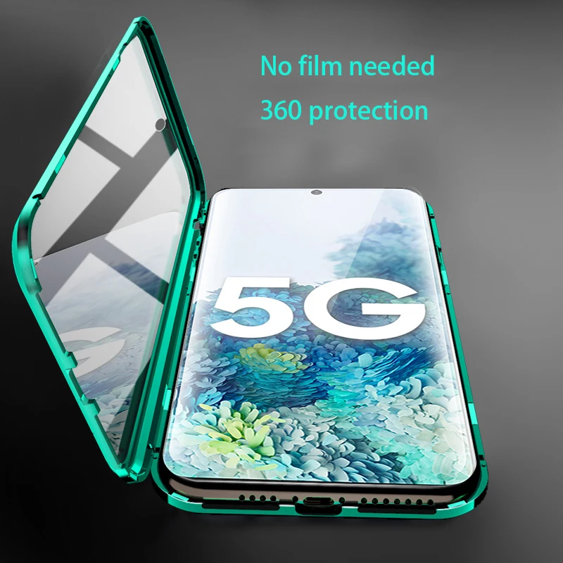

Double Sided Magnetic Metal Glass Case For Samsung Galaxy A51 A71 A31 A12 A32 A52 A72 A50 A70 A10 A20 A30 A40 A21s M31 M51 S20FE