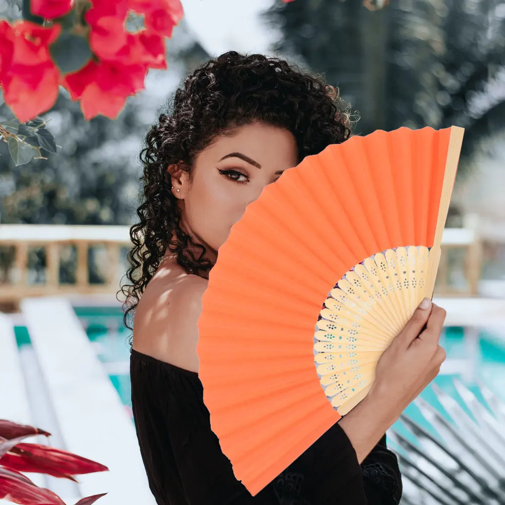 

6pcs Portable Paper Fans Foldable Fans Creative Adornment Fans Photo Props