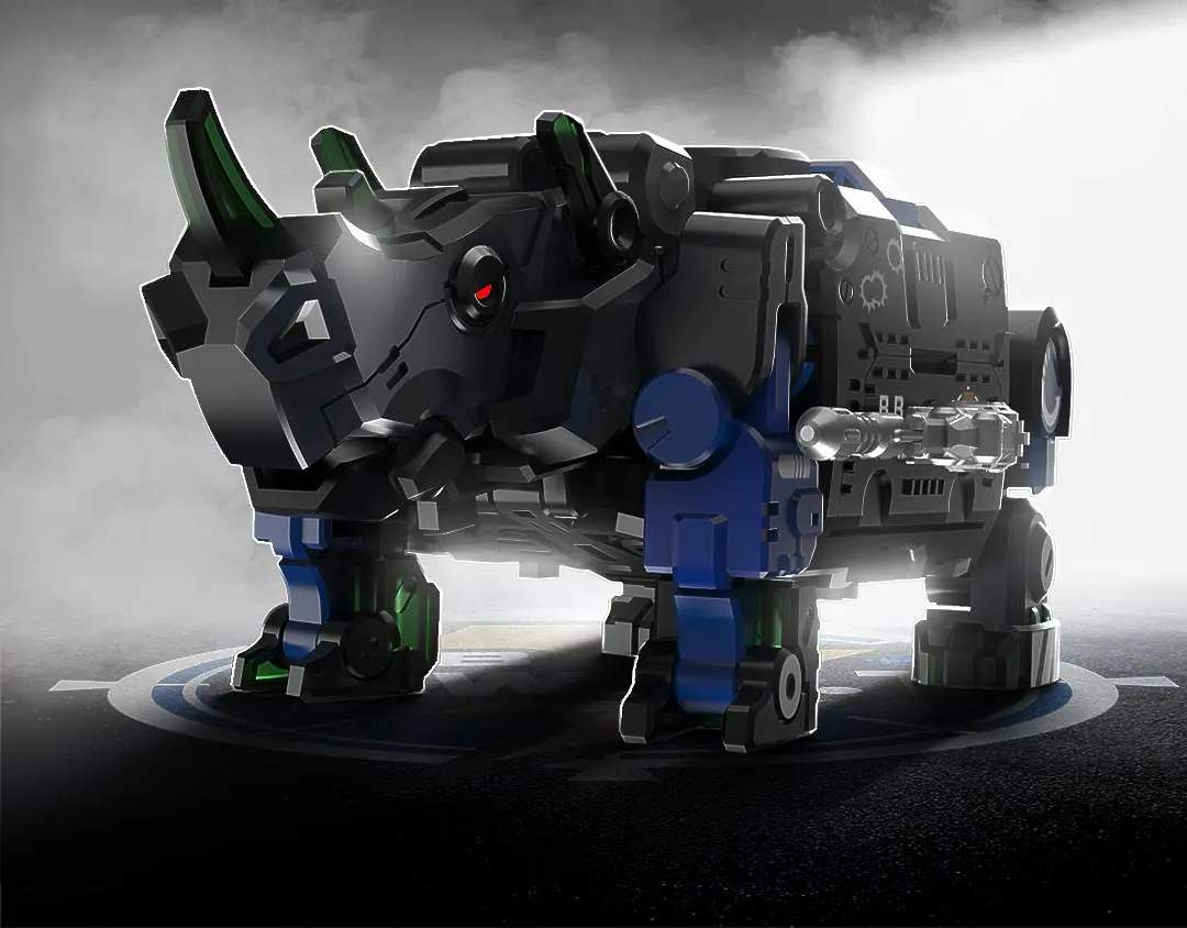 Трансформированная игрушка серия зверя голубая Броня 22 подвижная острые