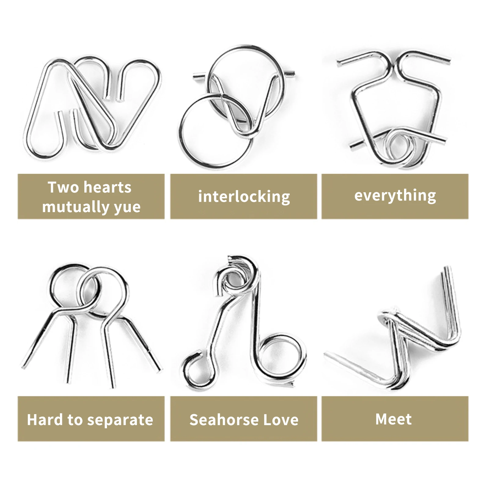 

Early Education Unlock Interlock Toys For Kids Adults Challenge Fun Toys 25pcs Metal Wire Puzzle Set Iron Link Easy Carry