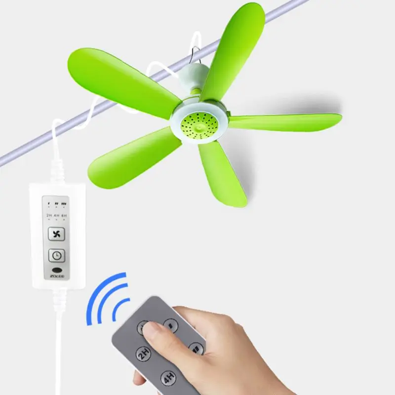 

5W Remote Control Timing USB Ceiling Fan Air Cooler USB Fans for Bed Camping Outdoor Hanging Camper Tents Hanger Fan Dropship
