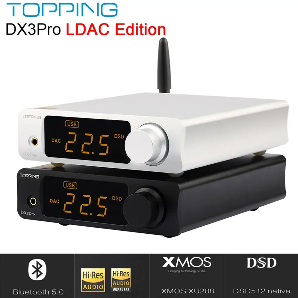 Усилитель для наушников TOPPING DX3 PRO LDAC Edition AK4493 USB DAC BT 5 0 AMP XMOS XU208 DSD512 TPA6120A2 |
