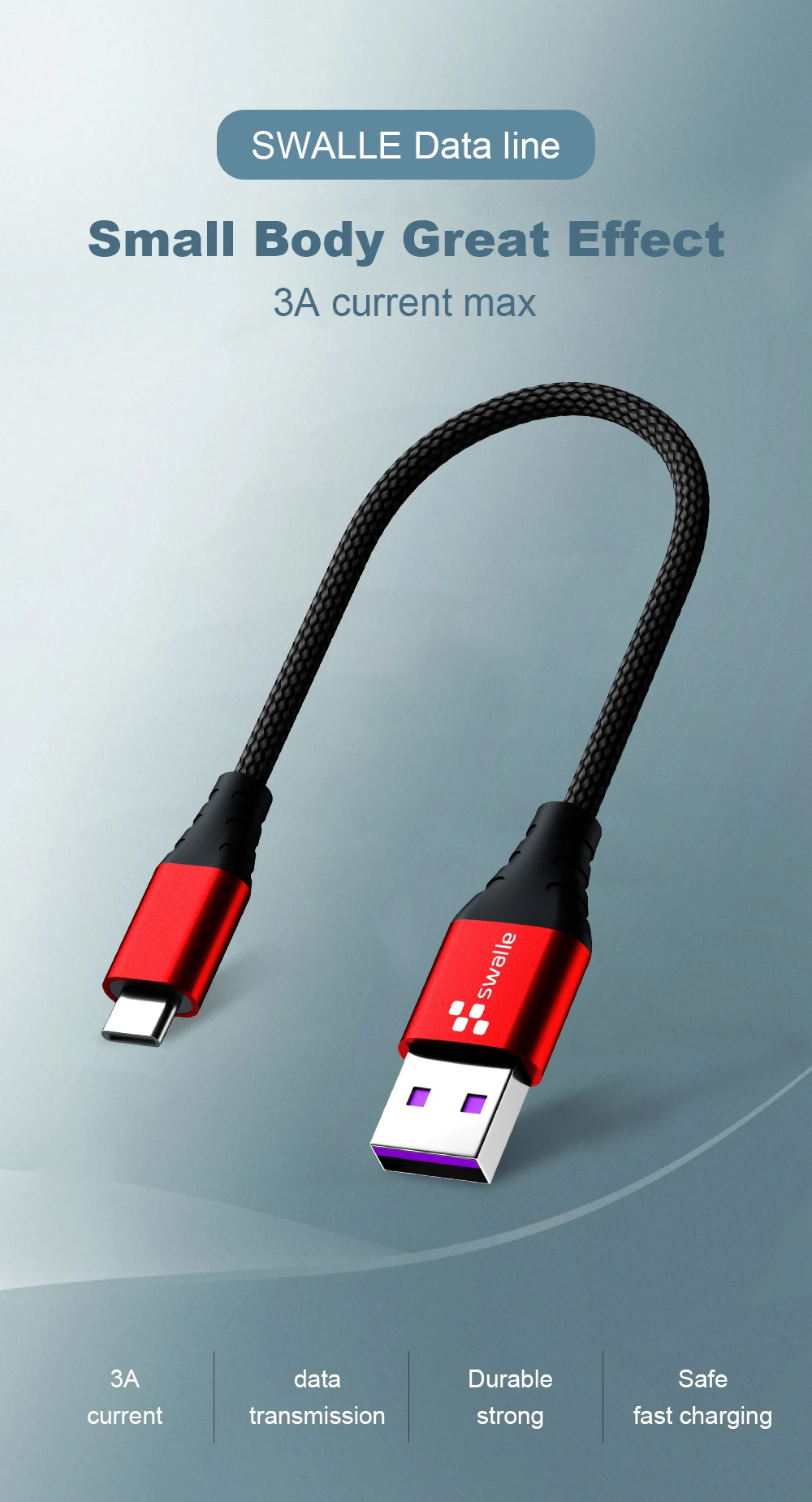 Swalle Micro usb type-C кабель для iPhone кабель освещения 0,2 м 1,2 м 3A провод для быстрого заряда type-C Магнитный кабель для зарядки телефона