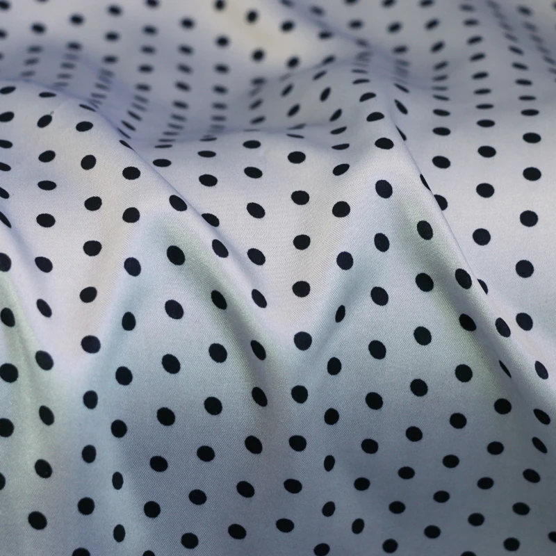 Per Meter, niedliches Polka-Dots-Material, Satin, Charmeuse, weicher Mantel, Futter, Schal, DIY-Stoff – Detail 16