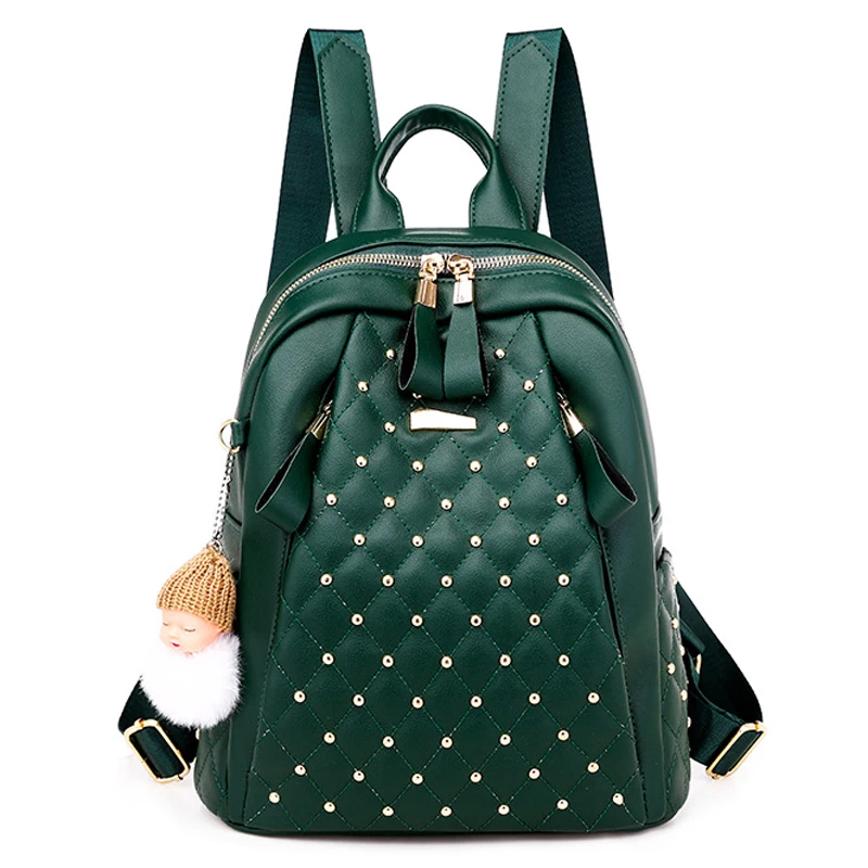 

Punk Style Rivet Backpack For Woman Artificial Leather Women School Bag China Imported Lovely Travel Bag For Girls Free Shipping