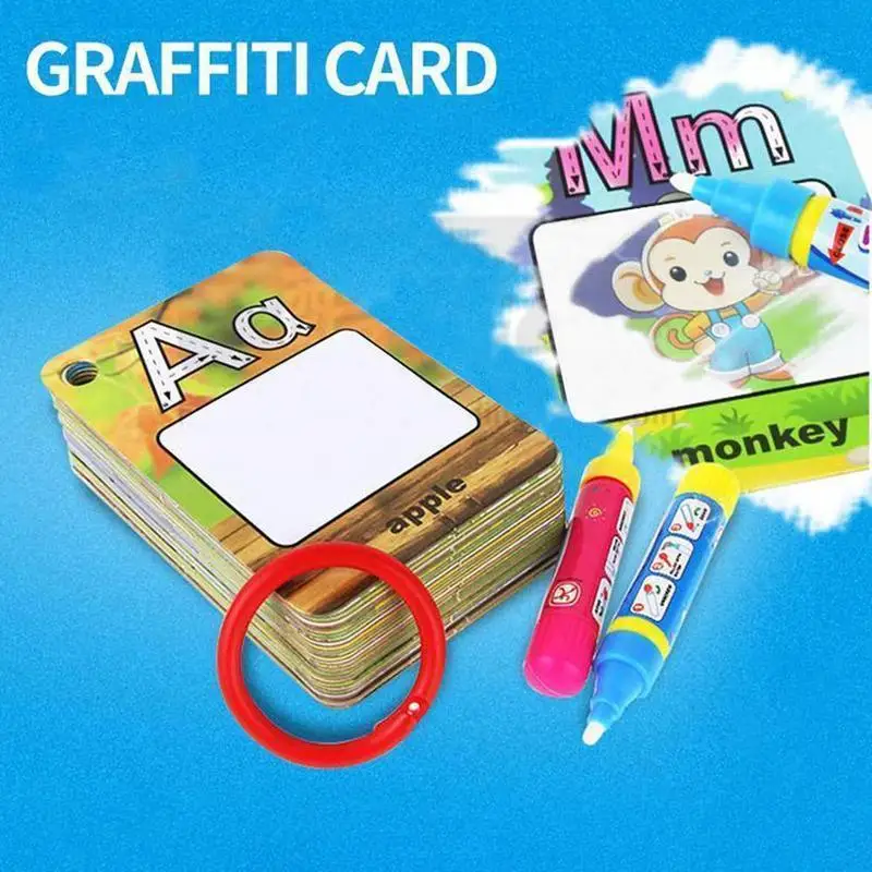 

Детская доска для рисования акварелью граффити, буквенно-цифровая развивающая карточка для раннего развития