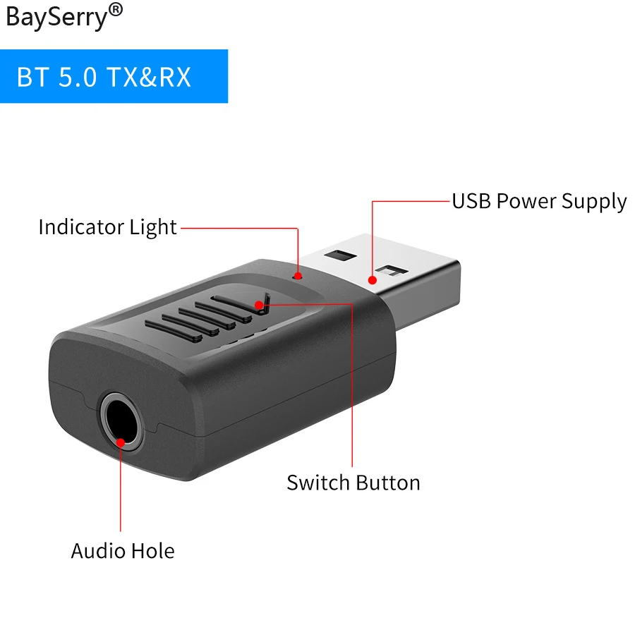 USB Bluetooth 5 0 Dongle Беспроводной адаптер для компьютера ПК ноутбука автомобиля 4 в 1