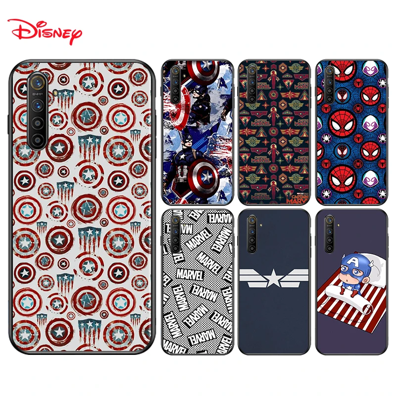 

Silicone Cover Captain America Marvel For Realme 7i Global C2 C3 C11 C12 C15 C17 X2 X3 Superzoom X50 XT Q2 Q2i Pro Phone Case