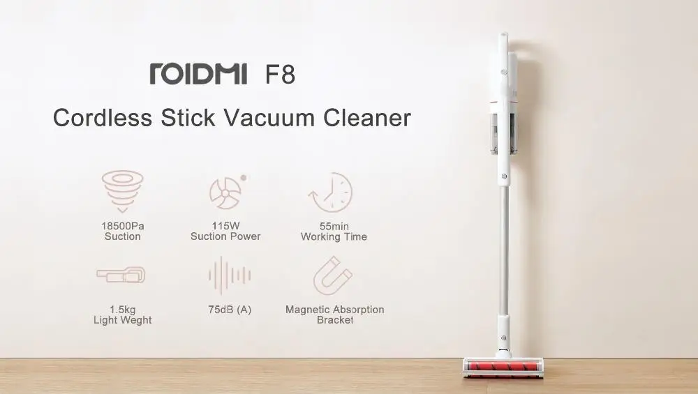 Roidmi F8 ручной пылесос для дома пылесборник низкий уровень шума Циклон Bluetooth Wifi светодиодный Многофункциональный щетка