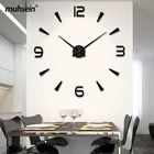Настенные часы с 3d-цифрами, большие размеры, настенные часы, бесшумные кварцевые часы, домашний декор, настенные наклейки, часы, 2021