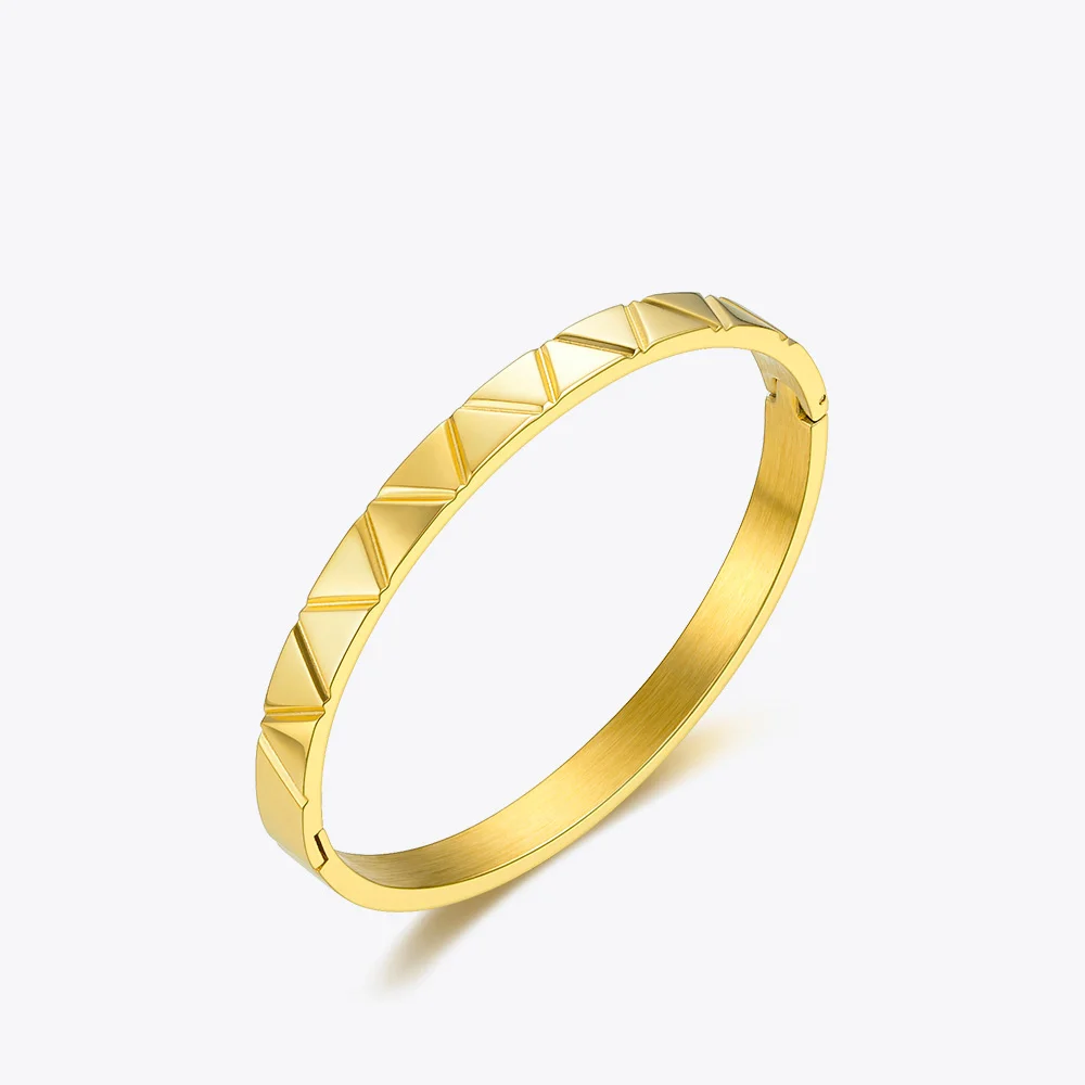 ENFASHION браслеты манжеты из нержавеющей стали для женщин золотого цвета простой