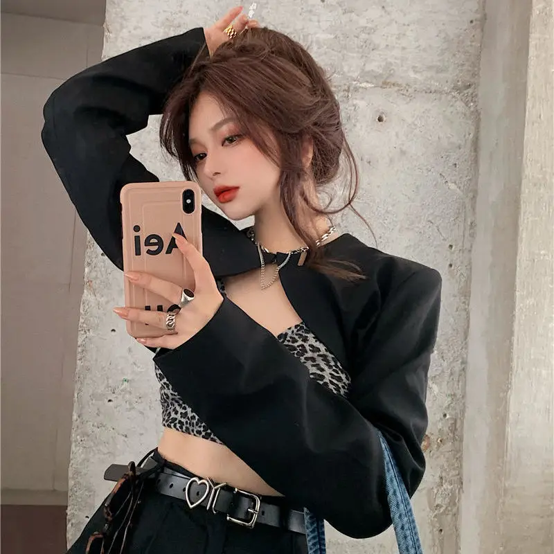 

New Korean leopard print suspender waistcoat for women