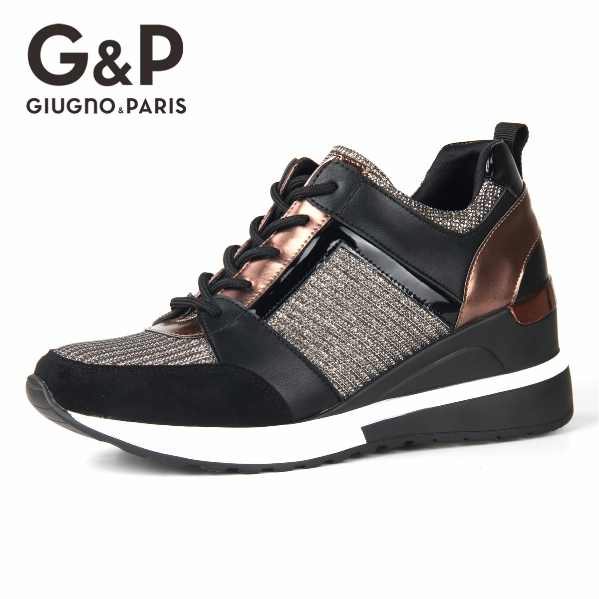 Женские кроссовки из искусственной кожи на толстой подошве увеличивают рост 6 см