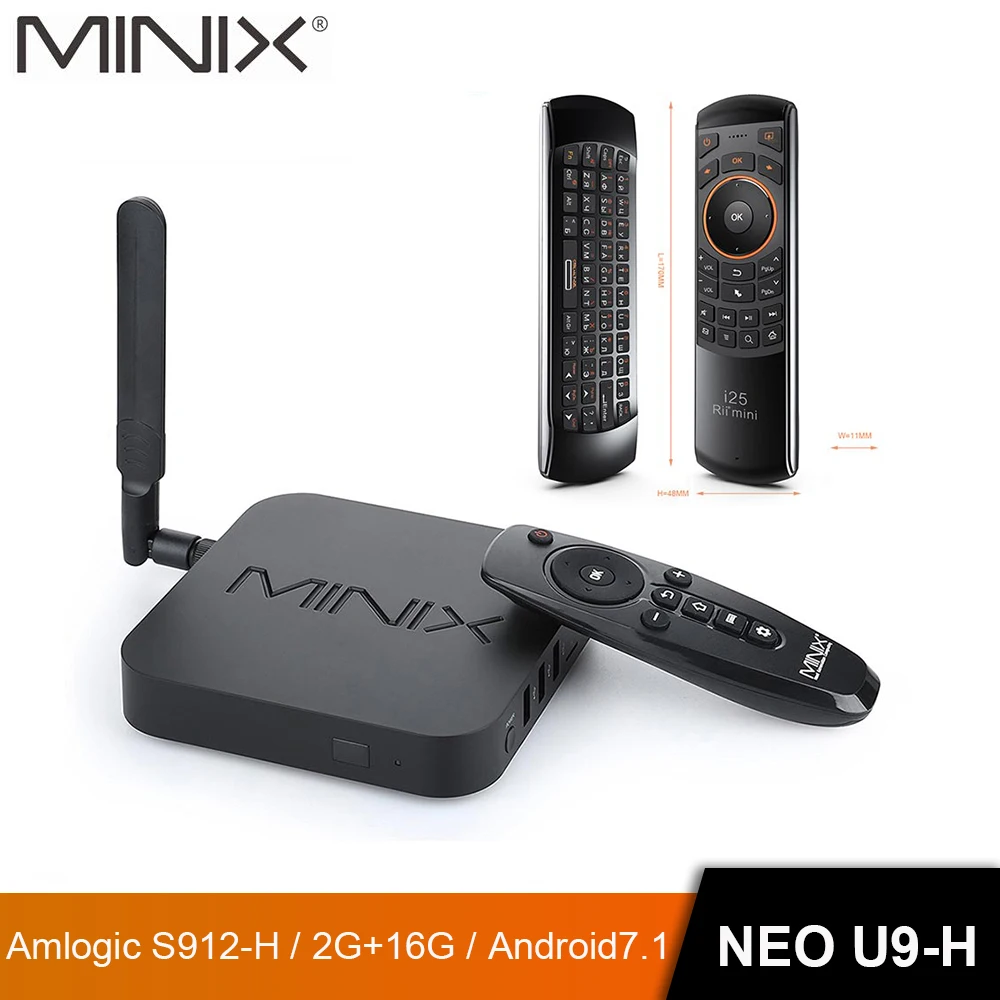 ТВ-приставка MINIX NEO U9-H+ NEO A3 Android 7,1 с голосовым входом, воздушной мышью, опционально, Восьмиядерный процессор Amlogic S912-H, 4K HDR, wifi, смарт-ТВ приставка