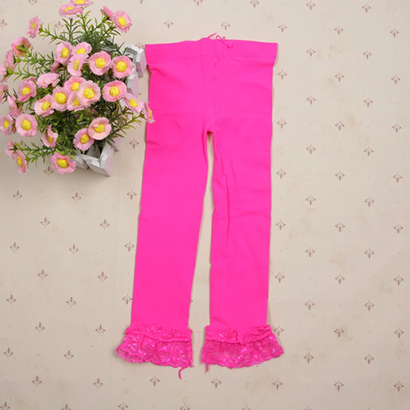 Детские леггинсы для девочек однотонные кружевные бархатные узкие эластичные