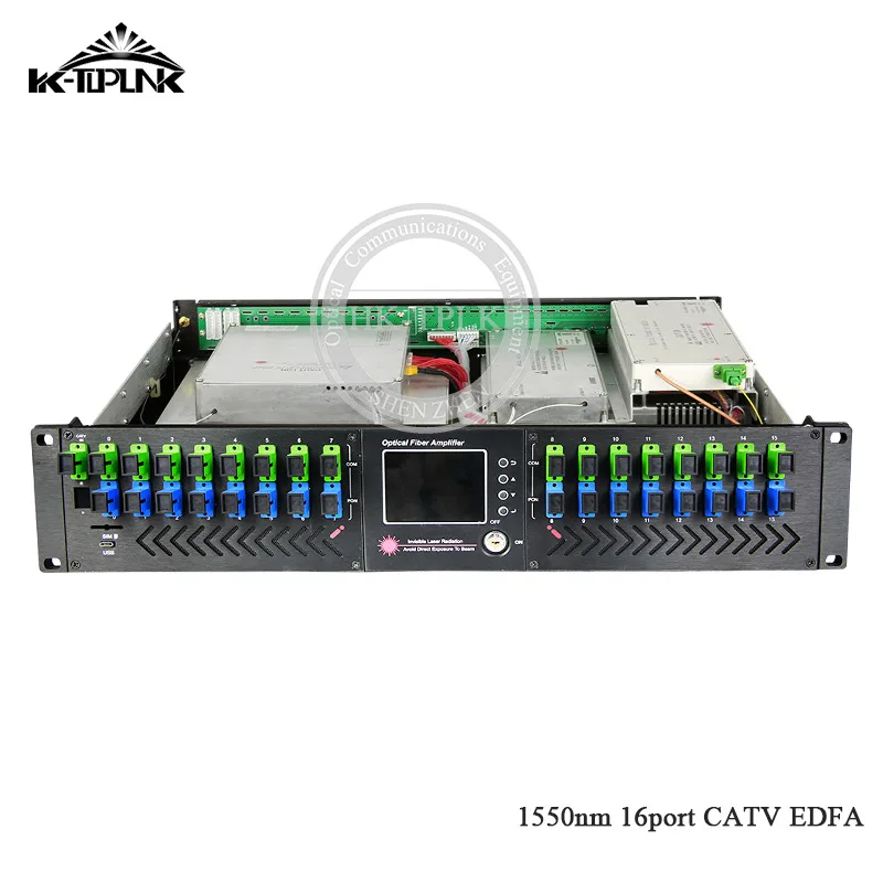 Новый усилитель оптического волокна CATV EDFA с WDM 1550nm 2U стойка 16 портов * 19dbm SC/APC SC/UOC