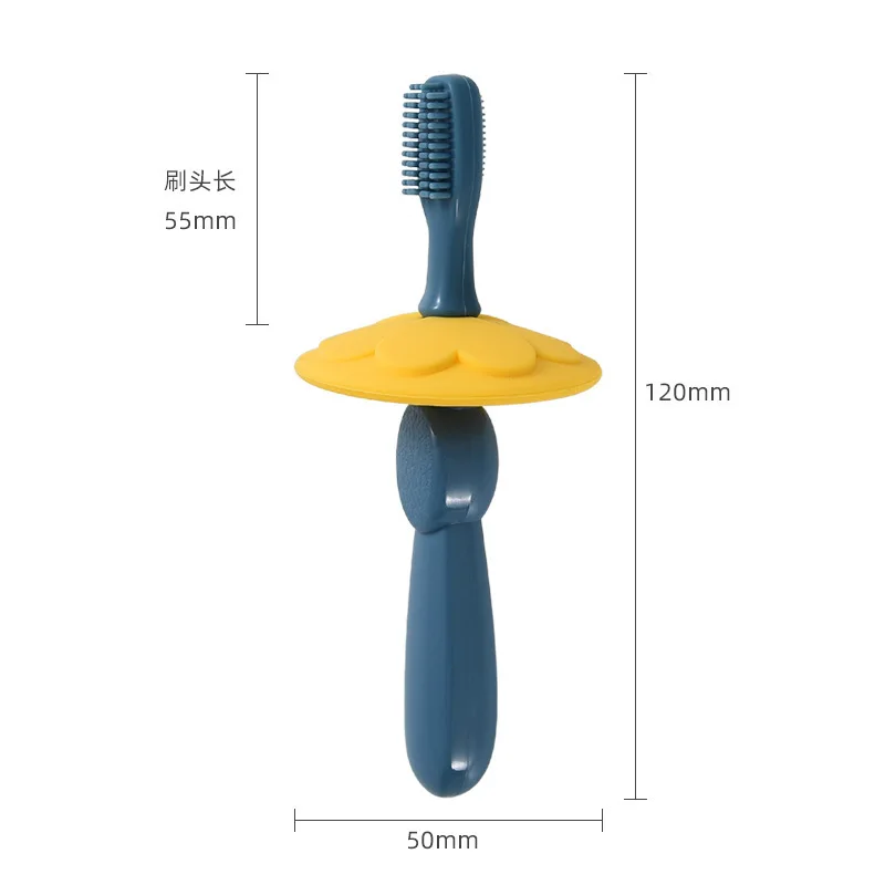Cepillo de dientes de entrenamiento de silicona suave para beb&eacute;, herramienta de cuidado bucal, cuidado Dental, 3 unids/set por juego-5