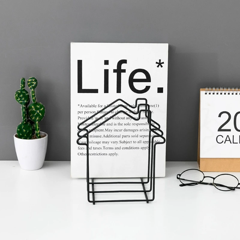 

F2TA Nordic Simple Bookend Book Standing Support Desktop Storage Rack Bookshelf Document File Magazine Holder Home Decor