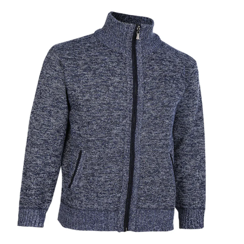 

Men Autumn Winter Wool Cardigan Warm Thick Solid Long Sleeve Zipper Knitted Sweater Man Cotton Casual Brand Clothes Sweaters