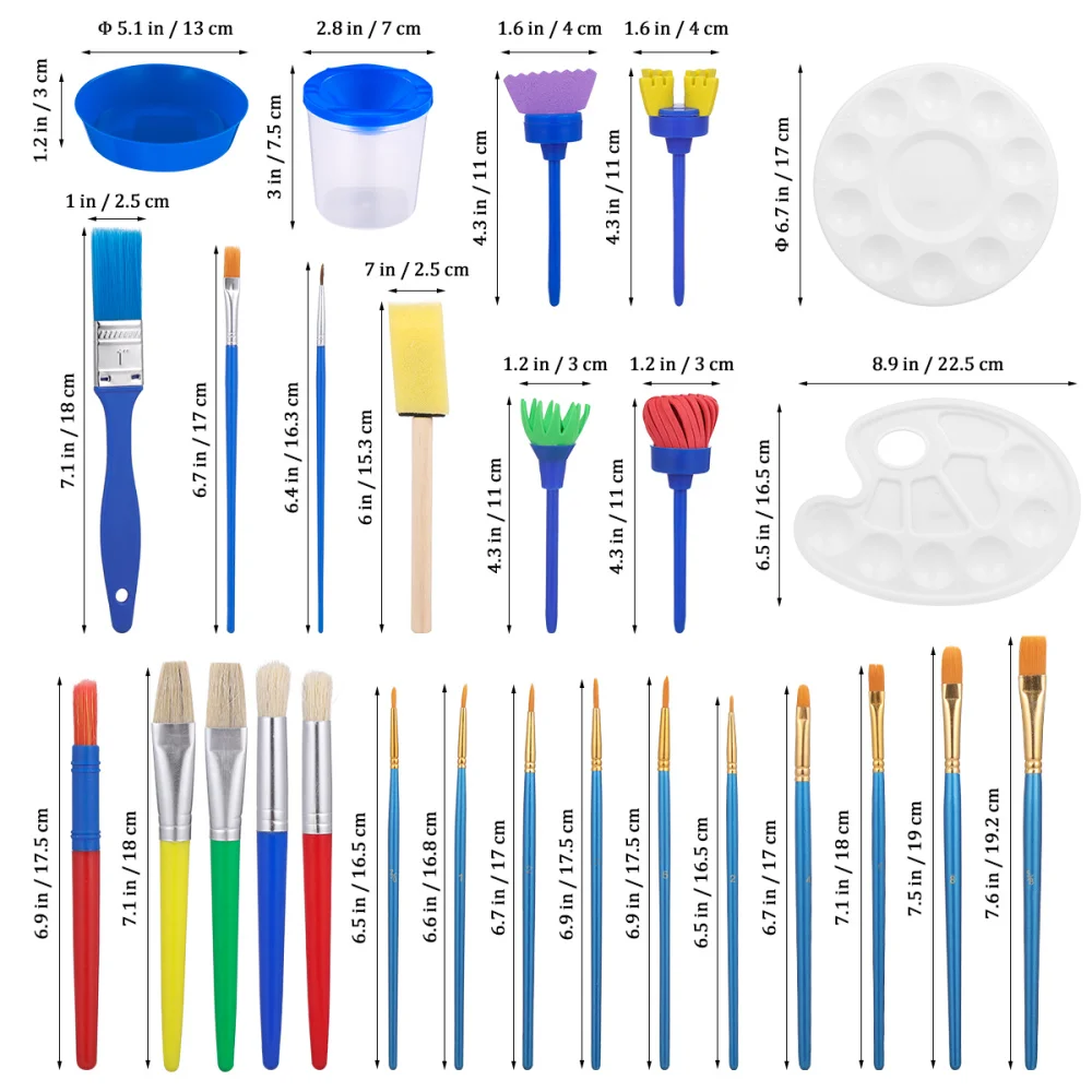 

STOBOK DIY Painting Brush Set Children's Paint Brushes Kids Paint Tool Kit for Beginner Painting Practice