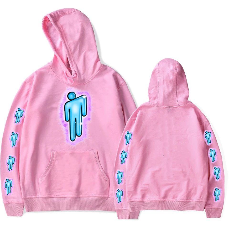 pink Толстовка с логотипом Billie Eilish, уличная Мужская черная толстовка с капюшоном для пары Billie Eilish, простая теплая Толстовка для женщин/мужчин, одежда с капюшоном - Цвет: pink