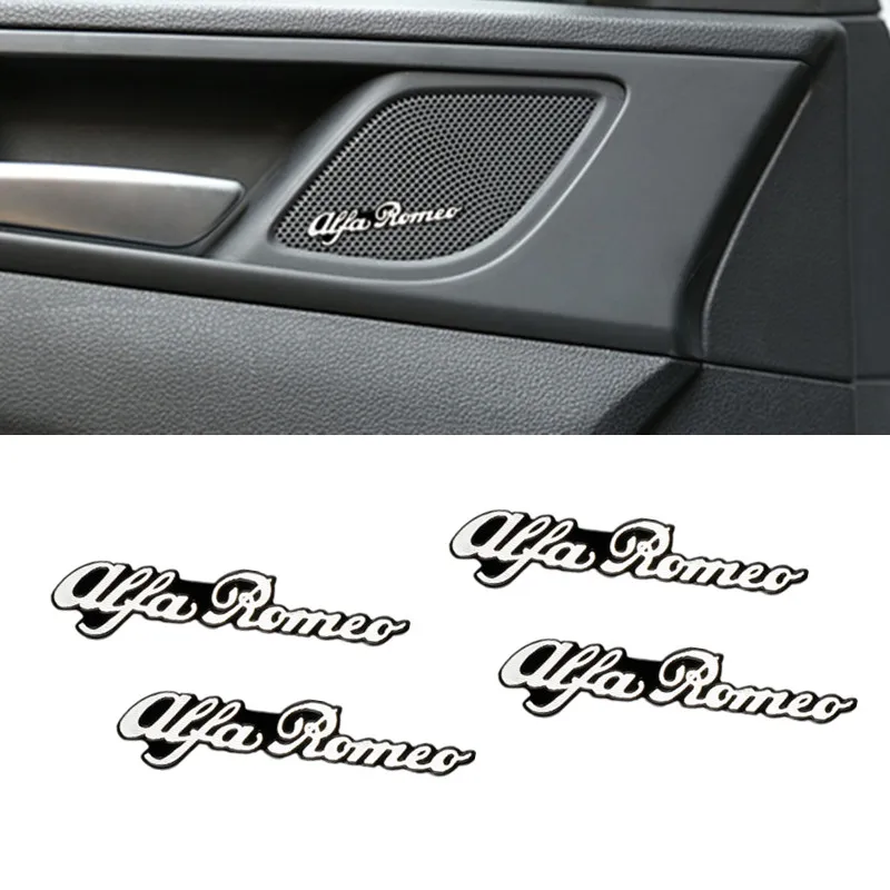 4 шт. Автомобильная 3D алюминиевая Эмблема для украшения аудио наклейка Alfa Romeo 159 147
