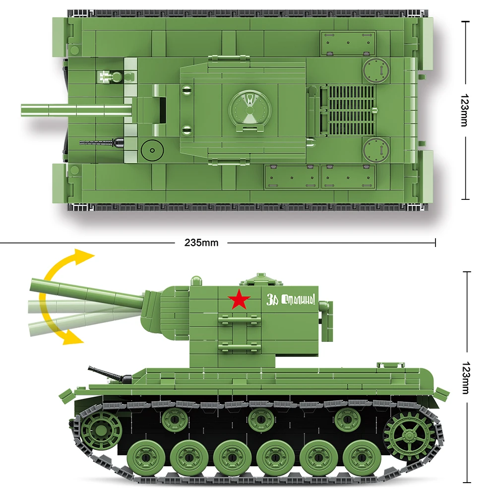 

1113PCS Military Tank Russia T-34 Medium Tank Building Blocks WW2 Soldier Police Army Weapons Bricks Children Toys Kids Gifts