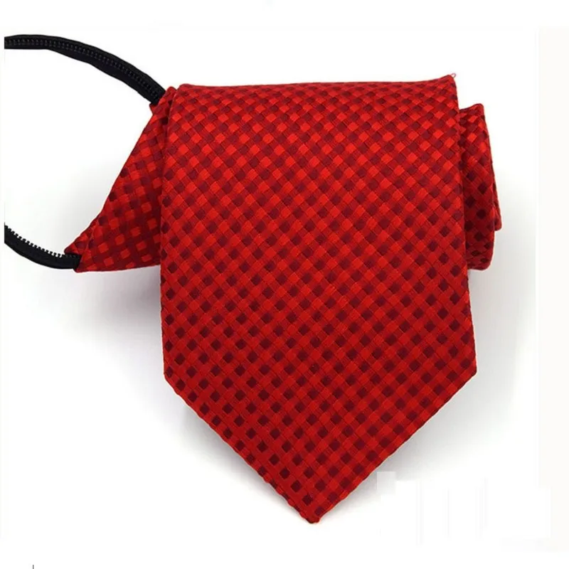 

Fashion Zip Tie For Men 8cm Neck Business Zipper Necktie Team Floral Rose Solid Ties Wedding Chinese Red Striped Grid Flower