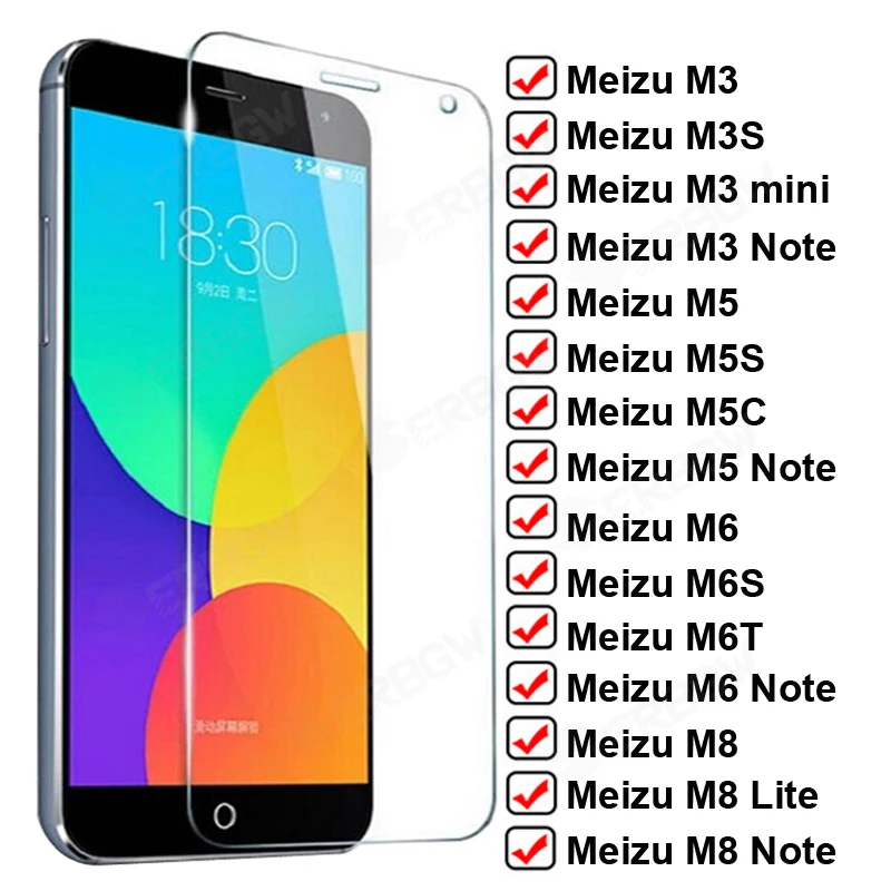 

Anti-Burst Tempered Glass For Meizu M5 M6 Note M3 mini M8 Lite Screen Protector M3S M5S M5C M6S M6T Full Glass Protective Film