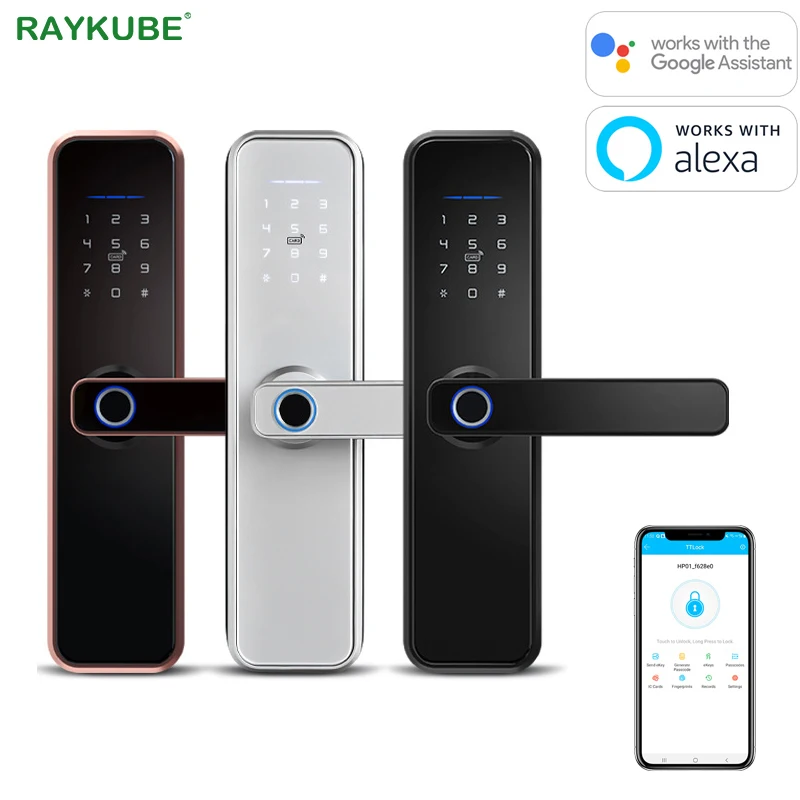 RAYKUBE X5 биометрический дверной замок с отпечатком пальца BT TTlock приложение умная цифровая IC карта электронная Домашняя безопасность бесключевой доступ к входу - изображение