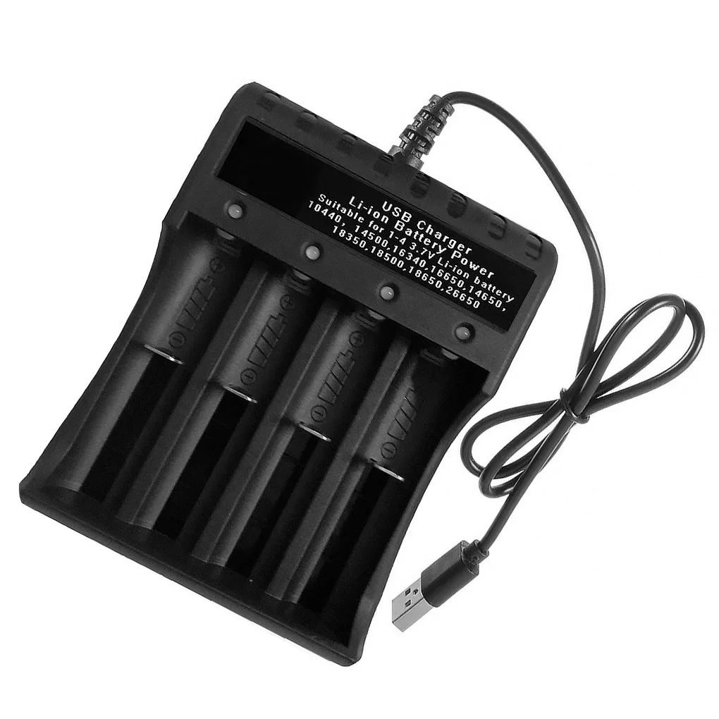 Универсальный 4 слота выход Зарядное устройство USB адаптер для AA / AAA