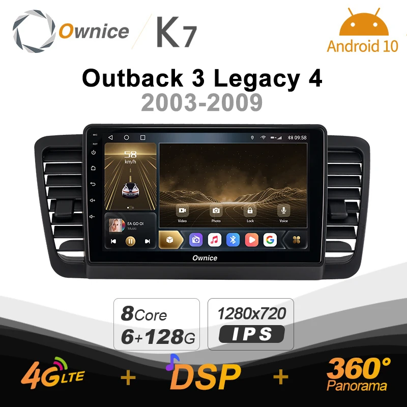 Автомагнитола Ownice K7 стерео-система на Android 10 0 для Subaru Outback 3 Legacy 4 2003-2009 4G LTE 360 2DIN