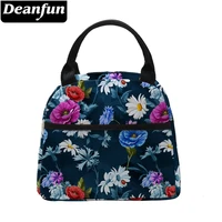 deanfun cute lunch bag for women 3d printing flower elegant lunch bags insulated picnic bag lunch box 17005