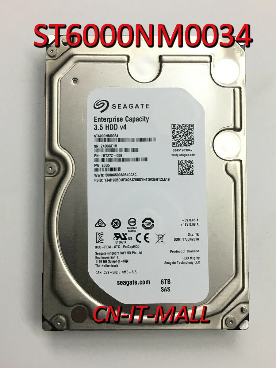 

Seagate ST6000NM0034 6TB 7200RPM 128MB Cache Dual SAS 12Gb/s 3.5" Internal Enterprise Hard Drive