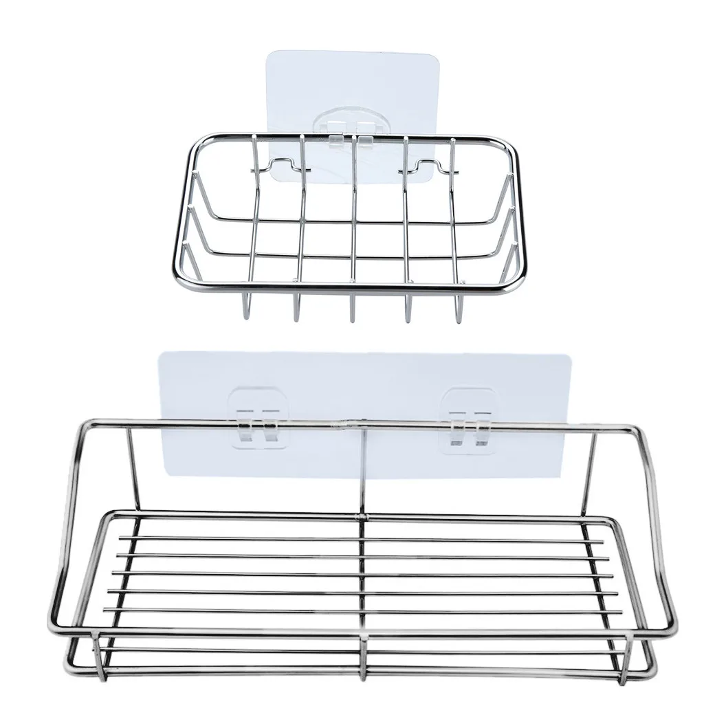 

SALE Bathroom Shelf, Wall Mounted Shower Caddy Traceless Adhesive, No Drilling Storage Organizer Rack Stainless Steel Kitc 1.6