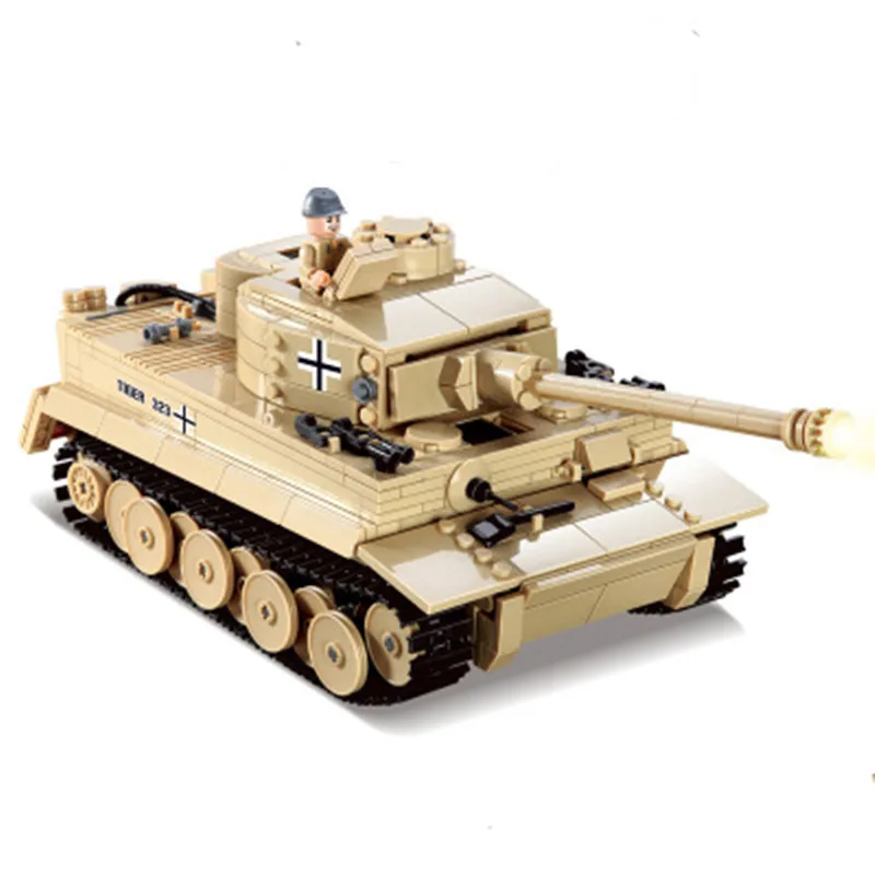 995 шт. строительные блоки в стиле милитари панзер король тигровый танк модель