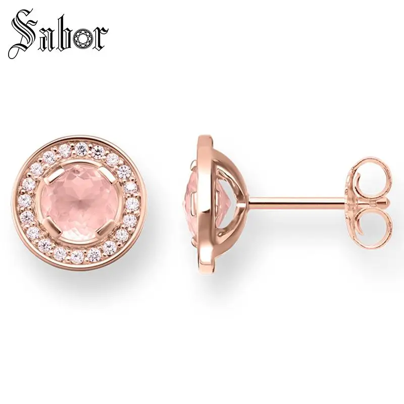 Женские серьги-гвоздики Луна Серьги серебряного цвета с подсветкой из фианита