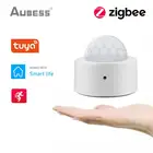 Смарт-датчик движения Aubess Tuya ZigBee, беспроводной инфракрасный детектор человеческого тела с дистанционным управлением для домашней безопасности